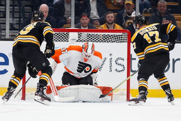 The Flyers' goalie corps entered Friday with the worst save percentage in the NHL.