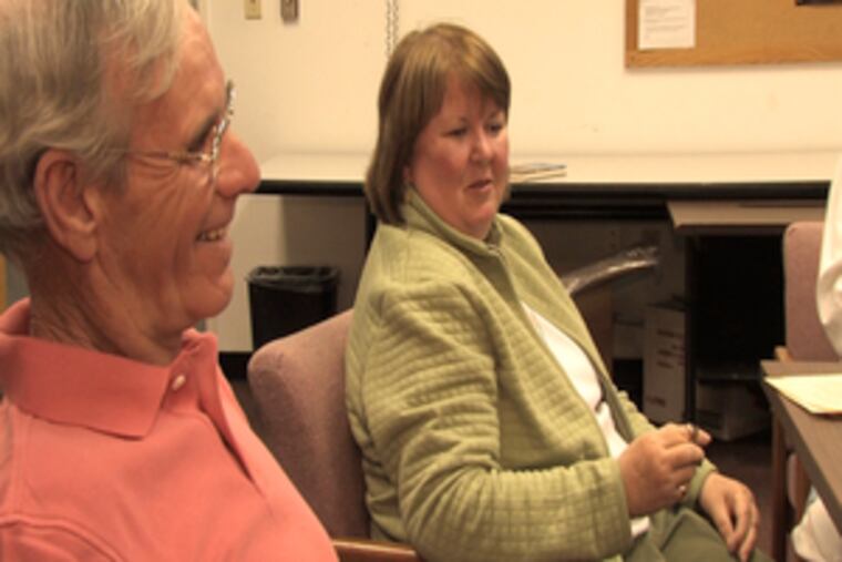 Ed McLaughlin and Lyne McLaughlin share memories after Ed presented Lyne with a ring belonging to his mother.