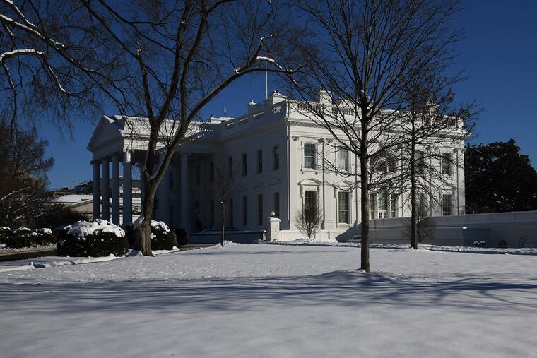 The White House on Monday, Jan. 14, 2019, following a snowstorm. (Olivier Douliery / Abaca Press / TNS)