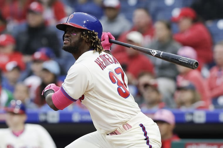 Odubel Herrera has the fourth-longest on-base streak in team history.