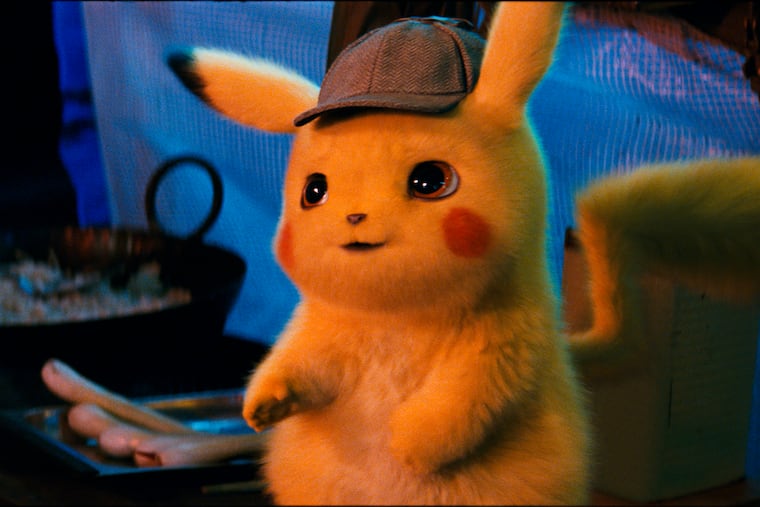 This image released by Warner Bros. Pictures shows the character Detective Pikachu, voiced by Ryan Reynolds, in a scene from "Pokemon Detective Pikachu." (Warner Bros. Pictures via AP)