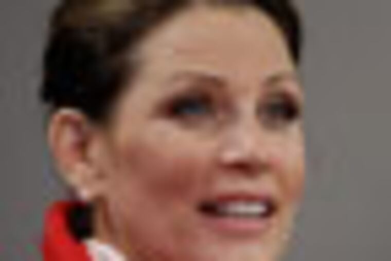 Republican presidential candidate, Rep. Michele Bachmann, R-Minn. speaks during a campaign stop at the Falcon Civic Center in Independence, Iowa, Tuesday, Dec. 20, 2011. (AP Photo/Chris Carlson)