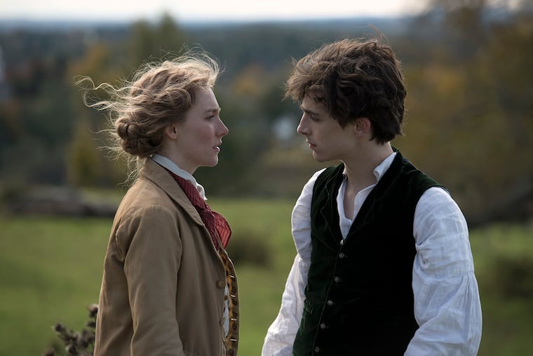 Saoirse Ronan and Timothee Chalamet in the film "Little Women."