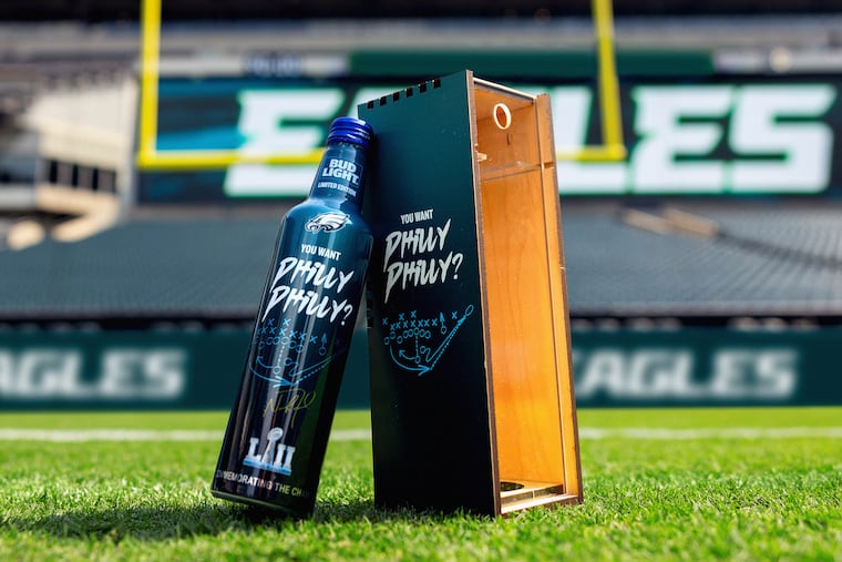 A look at Bud Light's new limited-edition "Philly, Philly" bottles in honor of Nick Foles' retirement.