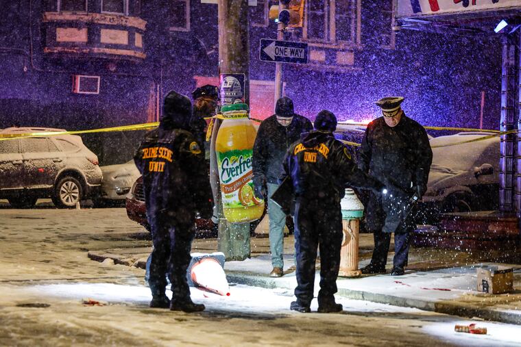 Police on the scene at 23rd Street and Indiana Avenue where an officer was shot in the hand. Tuesday, Feb. 11, 2025,