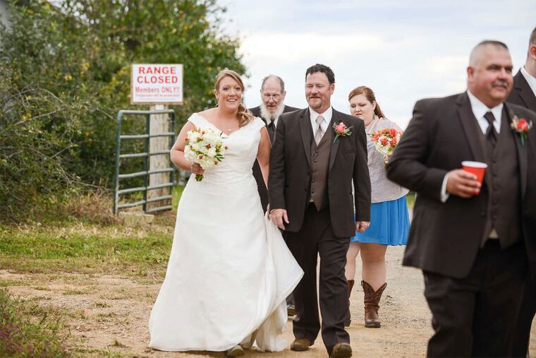 Melinda Litvinas and Erick Shaw and their wedding party.