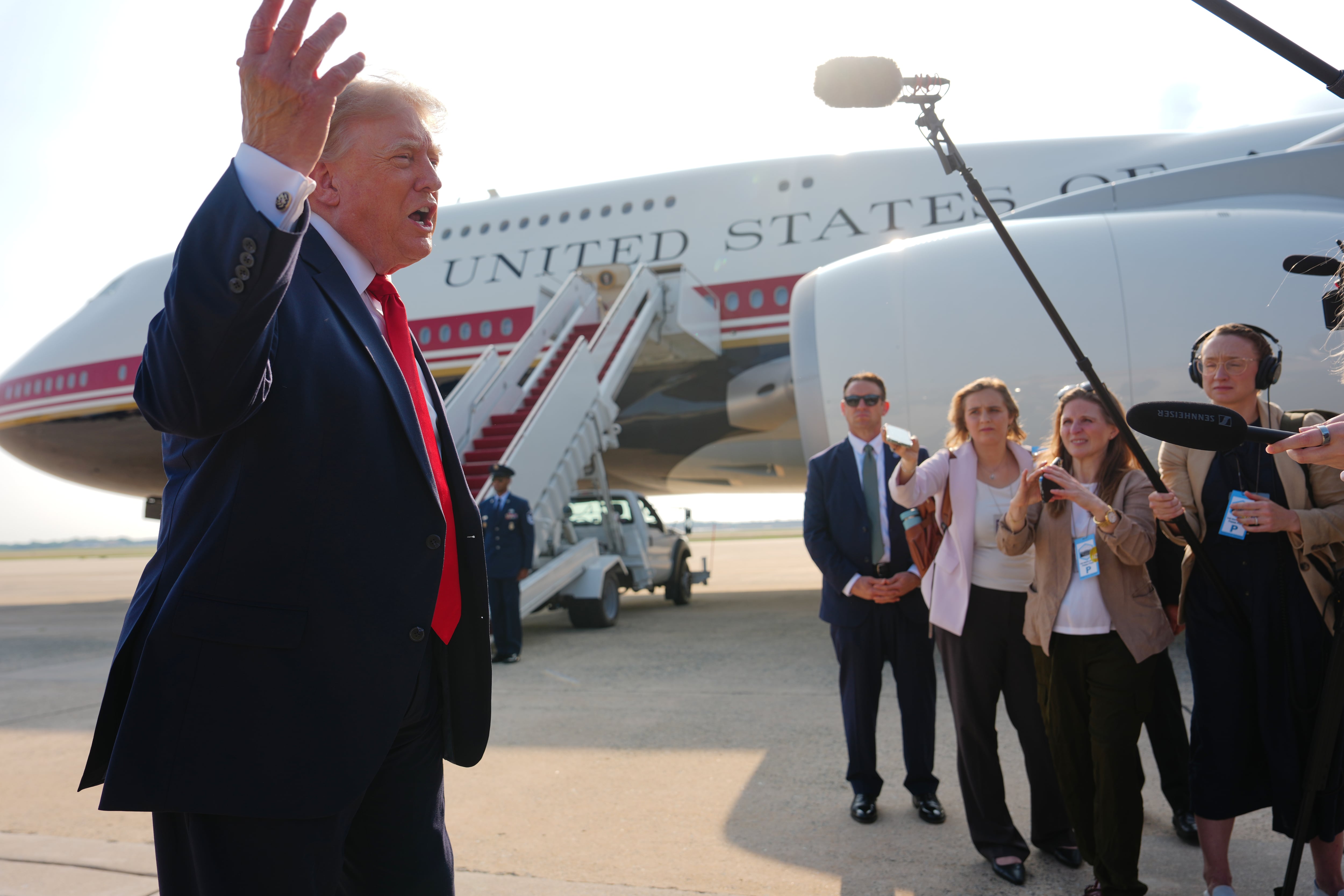 Retrofitted Qatari jet takes flight as Air Force One for Trump's trip to North Dakota