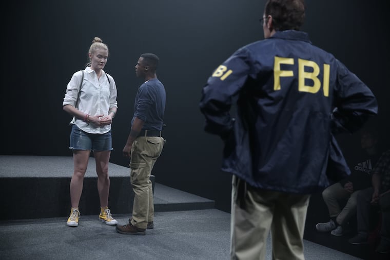 "Is This a Room," at Annenberg with (from left) Emily C. Davis, T. L. Thompson, and Frank Boyd