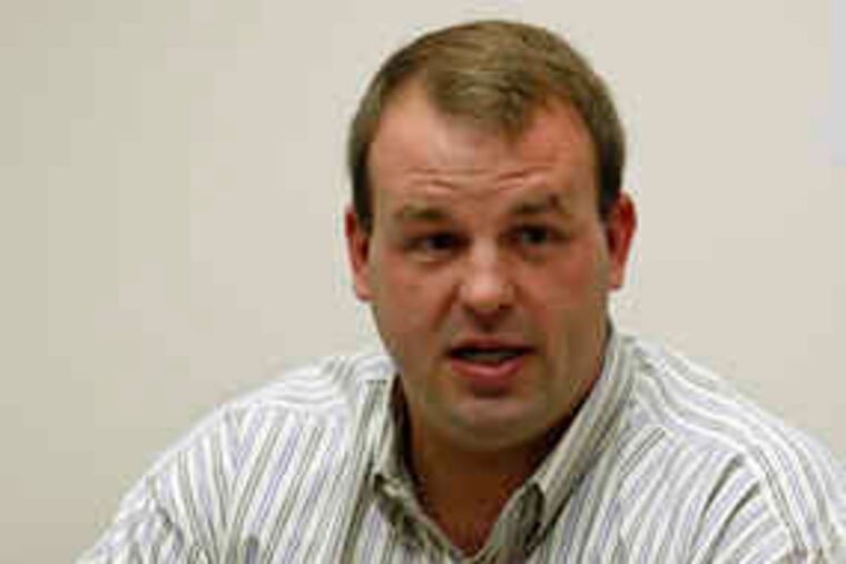 Jon Runyan at his headquarters. The Republican was expected to announce today his run for Congress.