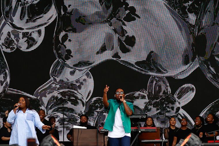 Contemporary worship music collective group Maverick City Music performs during the Roots Picnic at the Mann Center in 2023. The Atlanta gospel group headlines the Liacouras Center on Monday.
