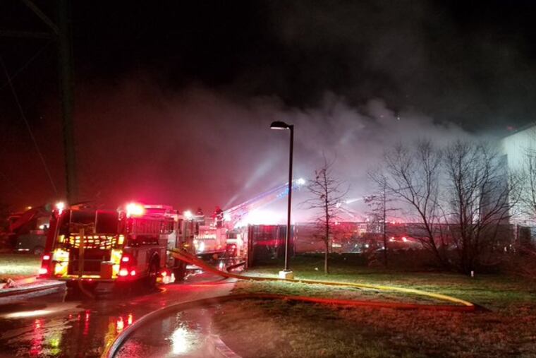 It took firefighters four hours to control a two alarm fire at a Waste Management recycling facility in Northeast Philadelphia on Sunday, Jan. 6, 2020.