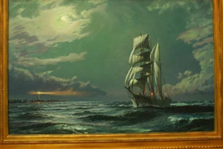 John Stobart's painting of the Gazela off Cape May, a $150,000 work commissioned by the Citizens' Alliance charity in 2004.