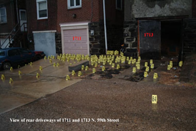 Ballistic evidence between 1713 and 1715 N. 59th St.