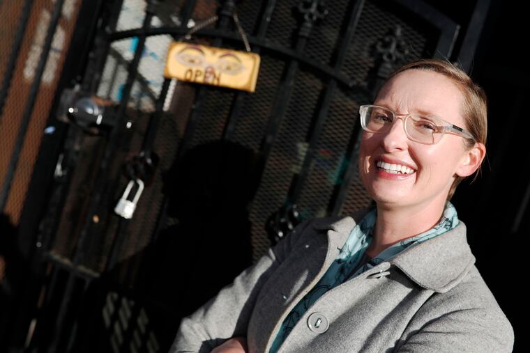 Lisa Raville, executive director of the Harm Reduction Action Center, is shown outside the safe injection site across Colfax Avenue from the State Capitol Tuesday, Nov. 27, 2018, in Denver. (AP Photo/David Zalubowski)
