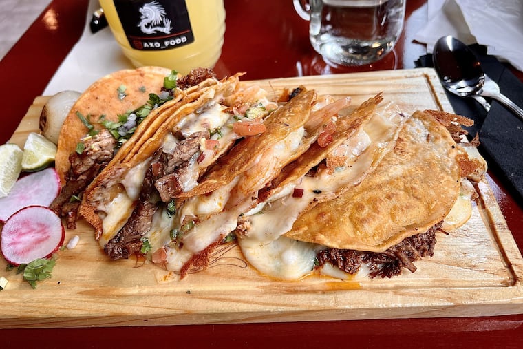Assorted tacos on a board at AXO, 4 N. White Horse Pike, Lindenwold.