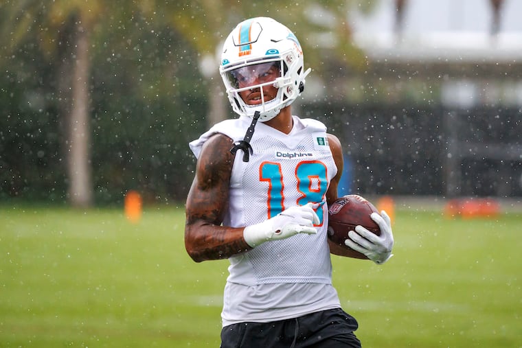 Erik Ezukanma (18) played in five games with the Dolphins from 2022 to 2024 before playing in the UFL.