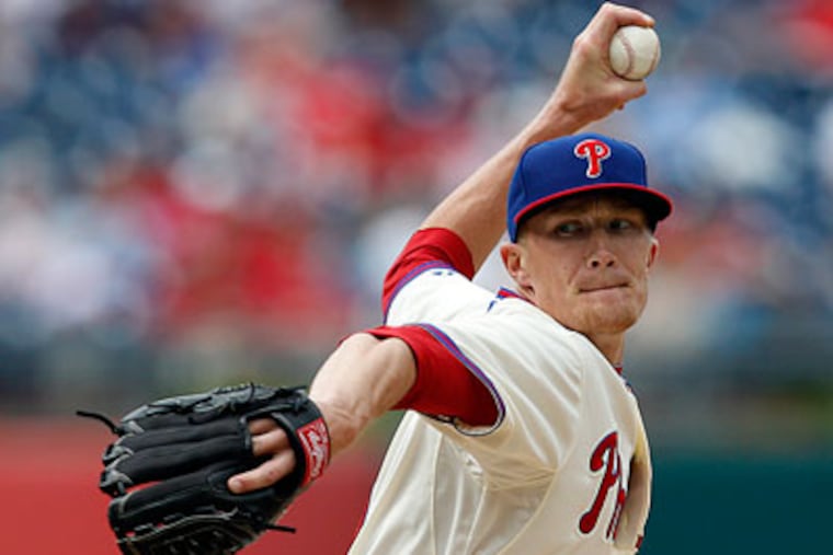 "I felt pretty comfortable because I tried to control my breathing as much as possible," Jake Diekman said. (David Maialetti/Staff Photographer)