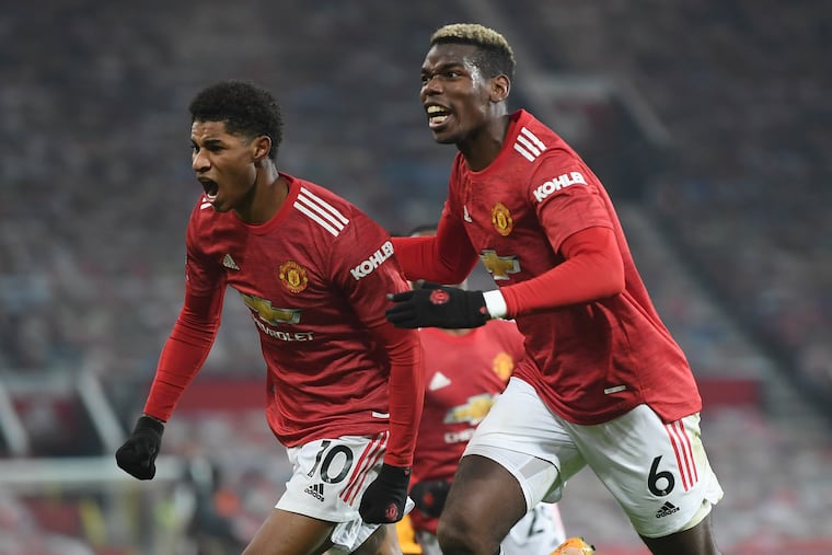 Featuring Marcus Rashford (left) and Paul Pogba (right), Manchester United can go to the top of the Premier League with a win Tuesday.