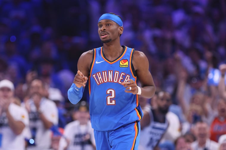 Oklahoma City Thunder guard Shai Gilgeous-Alexander scored 34 points to help his team advance to the NBA Finals for the first time since 2012.
