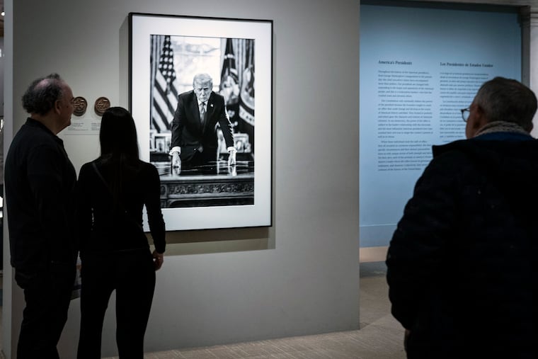 A photograph of President Donald Trump, featured at the National Portrait Gallery, inspired the image used for the planned gold coin.