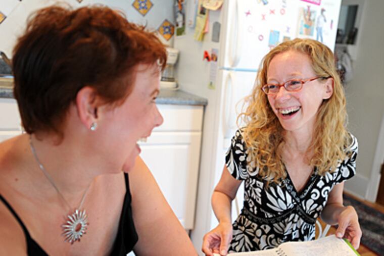 Staci Herbert (right) of Belmar, N.J., has a Happiness Project group with friend Patty Prevosti. They meet to compare notes, cheer each other on and work together on their 2011 Happiness Challenge. (Sharon Gekoski-Kimmel / Staff Photographer )