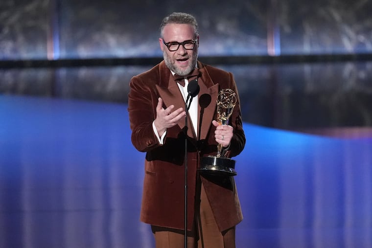 Seth Rogen accepts the award for outstanding lead actor in a comedy series.