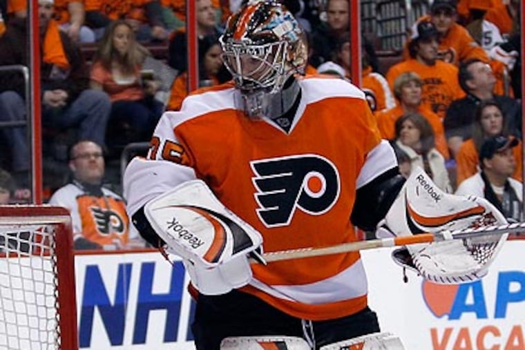Sergei Bobrovsky lasted just 12 minutes and 30 seconds in his second-ever playoff start. (Yong Kim/Staff Photographer)