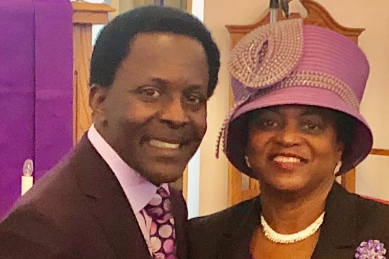 Mrs. Thompson (right) was married to Derek Thompson for 42 years. They were the leaders of a church in West Philadelphia.