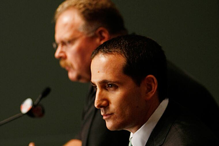 GM Howie Roseman and Andy Reid will be heading the 'war room' during the upcoming NFL draft. (Michael S. Wirtz / Staff Photographer)