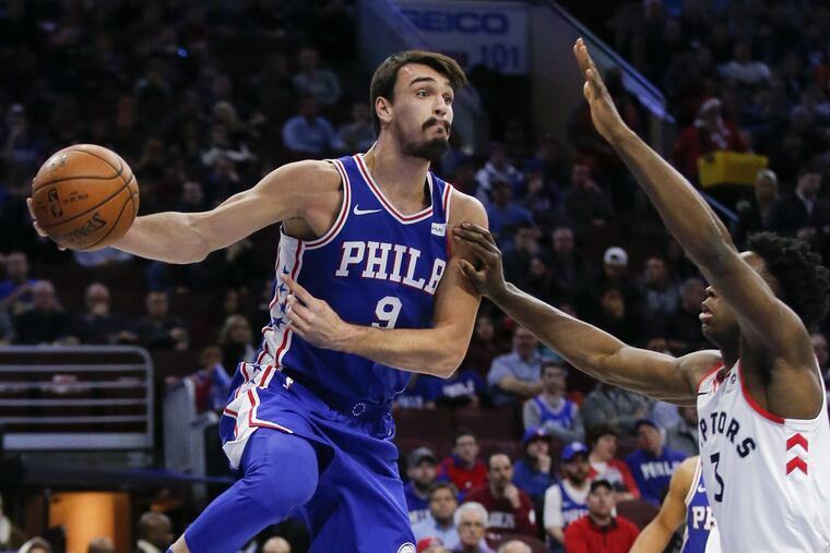 Sixers forward Dario Saric (left) is expected to have plenty of fan support at the London game.