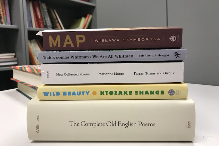 A selection of poetry books.