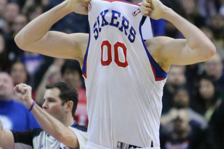 Sixers center Spencer Hawes. (Steven M. Falk/Staff Photographer)