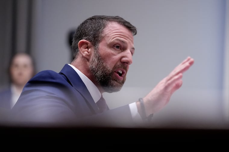Sen. Markwayne Mullin, R-Okla., President Donald Trump's pick for Homeland Security secretary, testifies during Senate Committee on Homeland Security and Governmental Affairs hearing, Wednesday, March 18, 2026 on Capitol Hill in Washington.