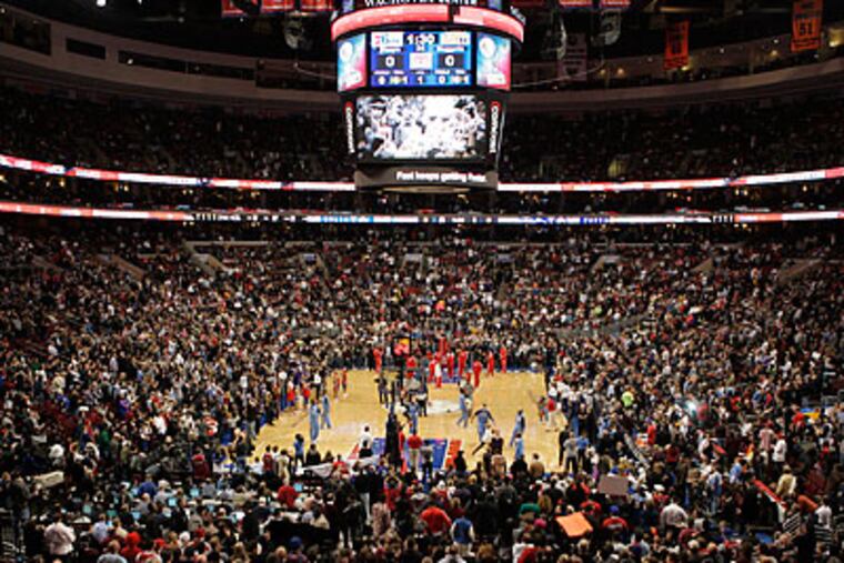 The Wachovia Center was sold out for the first time this season to see Allen Iverson's return to the 76ers. (Laurence Kesterson/Staff Photographer)