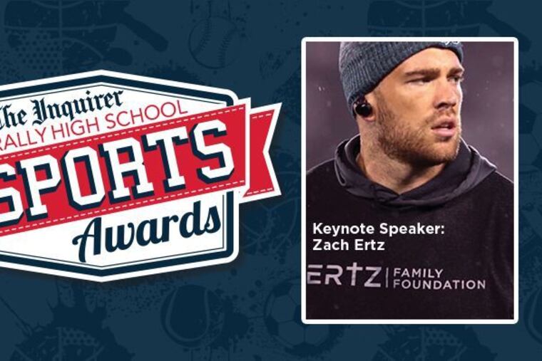 Eagles tight end Zach Ertz will be the keynote speaker at the Inquirer Rally Sports Awards gala.