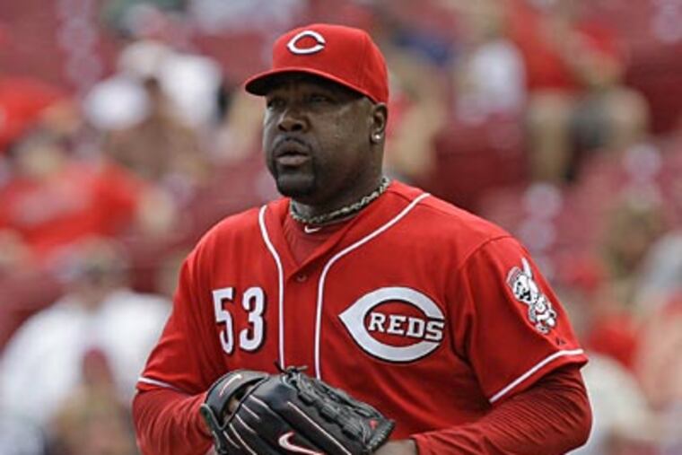 The Phillies are interested in lefty reliever Arthur Rhodes, but he could price himself out of the team's range. (AP Photo/Al Behrman)