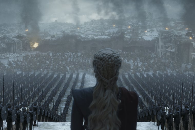 Emilia Clarke as Daenerys Targaryen in a scene from the May 19 series finale of HBO's "Game of Thrones."