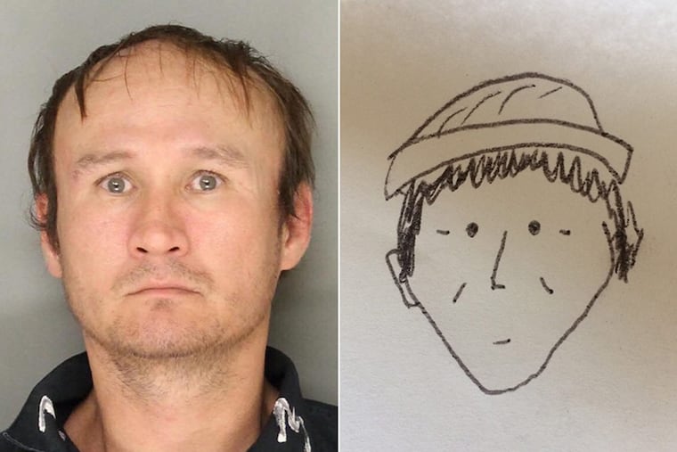 Hung Phuoc Nguyen, left, and the police sketch of his likeness.