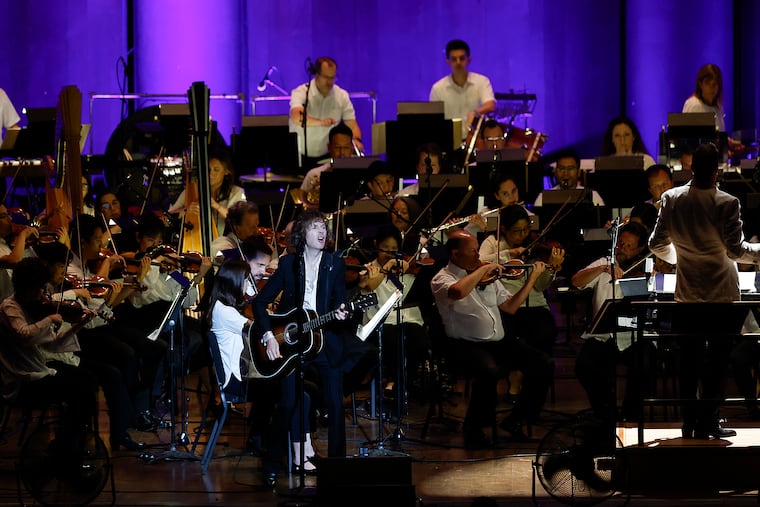 Beck performs with the Philadelphia Orchestra at the Mann Center for the Performing Arts on Thursday, July 25, 2024.