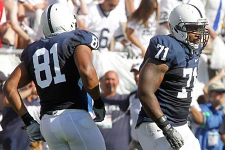 Jack Crawford and Devon Still are undersized lineman who hope to use their speed to beat a lean Temple line. (Keith Srakocic/AP)