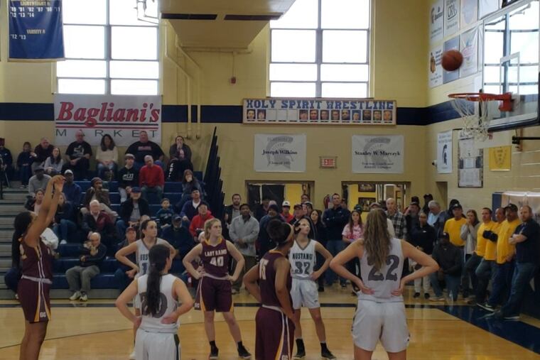 Jada Williams hitting the winning free throw for Gloucester Catholic.