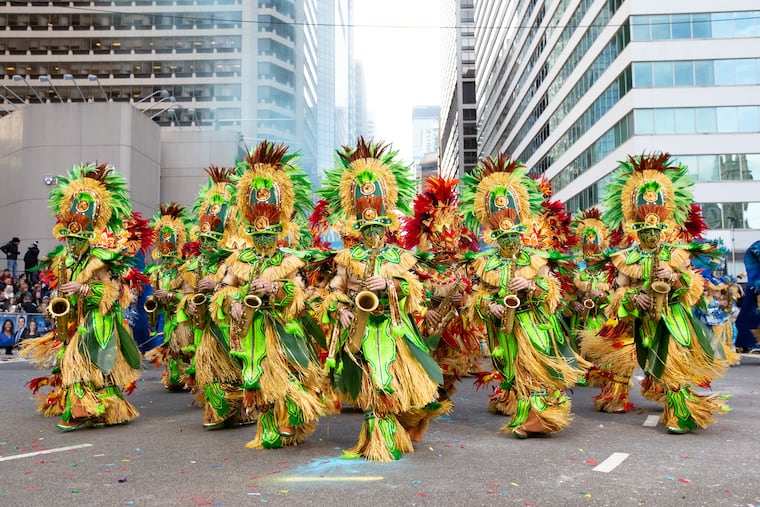 Fralinger String Band performs at the Mummers New Year's Day parade in front of City Hall in Philadelphia January 1, 2019. George Badey, the Mummers' spokesman and Fralinger saxaphone player, is returning to his South Philly roots when he and his son, Michael Badey, open a Keystone Shops medical marijuana dispensary at 3rd St. and Packer Ave. on July 19, 2019.