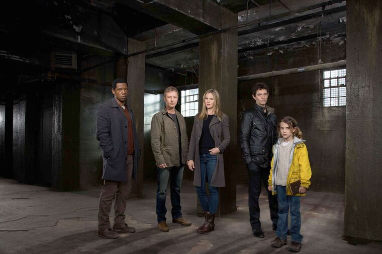 The show "Intruders" stars (from left) Tory Kittles, John Simm, Mira Sorvino, James Frain, and Millie Brown. The show is an eight-episode adaptation of the Michael Marshall Smith novel. BBC America
