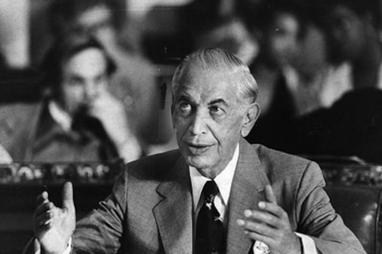 George X. Schwartz was one of the dominant players in city politics for more than 20 years as a private attorney, city councilman and ward leader. But he was one of more than a half dozen local officials caught in the FBI Abscam sting. (Inquirer photo by William Steinmetz)