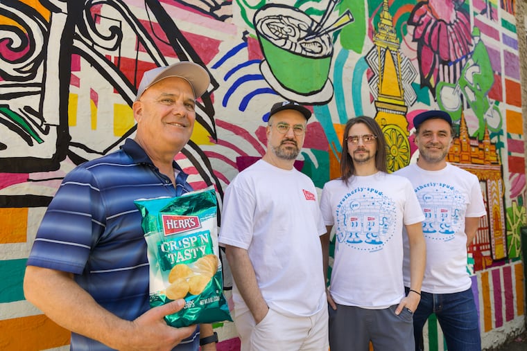 From left: Bob Clark, a vice president of marketing at Herr's, with Tim Gough, of Dirty Hands Studio, and Johnny Zito and Tony Trov, of South Fellini.