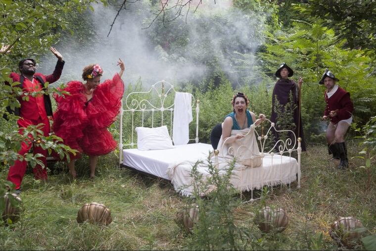 The cast of "Bienvenidos Blancos!" though April 28 at FringeArts.