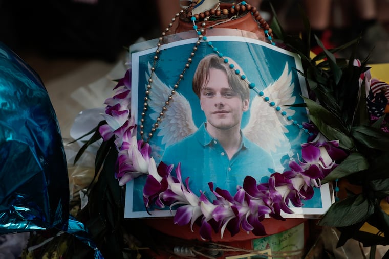 Friends and family gathered for a vigil in memory of shooting victim William "Billy" Schmidt near his home in South Philadelphia.