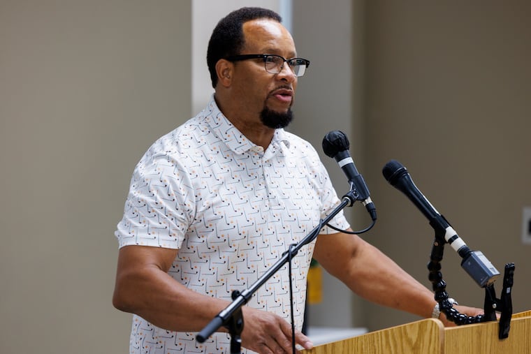 State Rep. Keith S. Harris speaks to crowd in Philadelphia on Friday, Sept. 27, 2024.