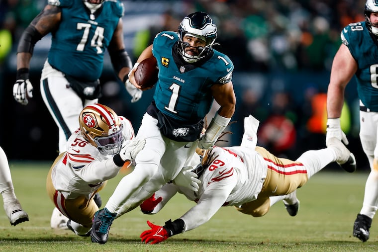 Jalen Hurts and the Eagles could not find their way past the 49ers in the playoffs. Now their offense is being reinvented.