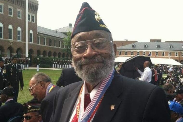Mr. Waters smiles in 2012 after receiving the Congressional Medal of Honor for his role as a Montford Point Marine.